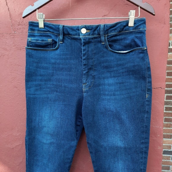 Frame Denim Le One Skinny Jeans Raw Ankle Hem Cuffed Slimming Denim Rare - Picture 3 of 13